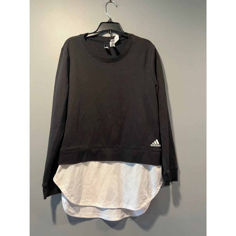 *Adidas Women's Black Long Sleeve Crew Neck Sweatshirt